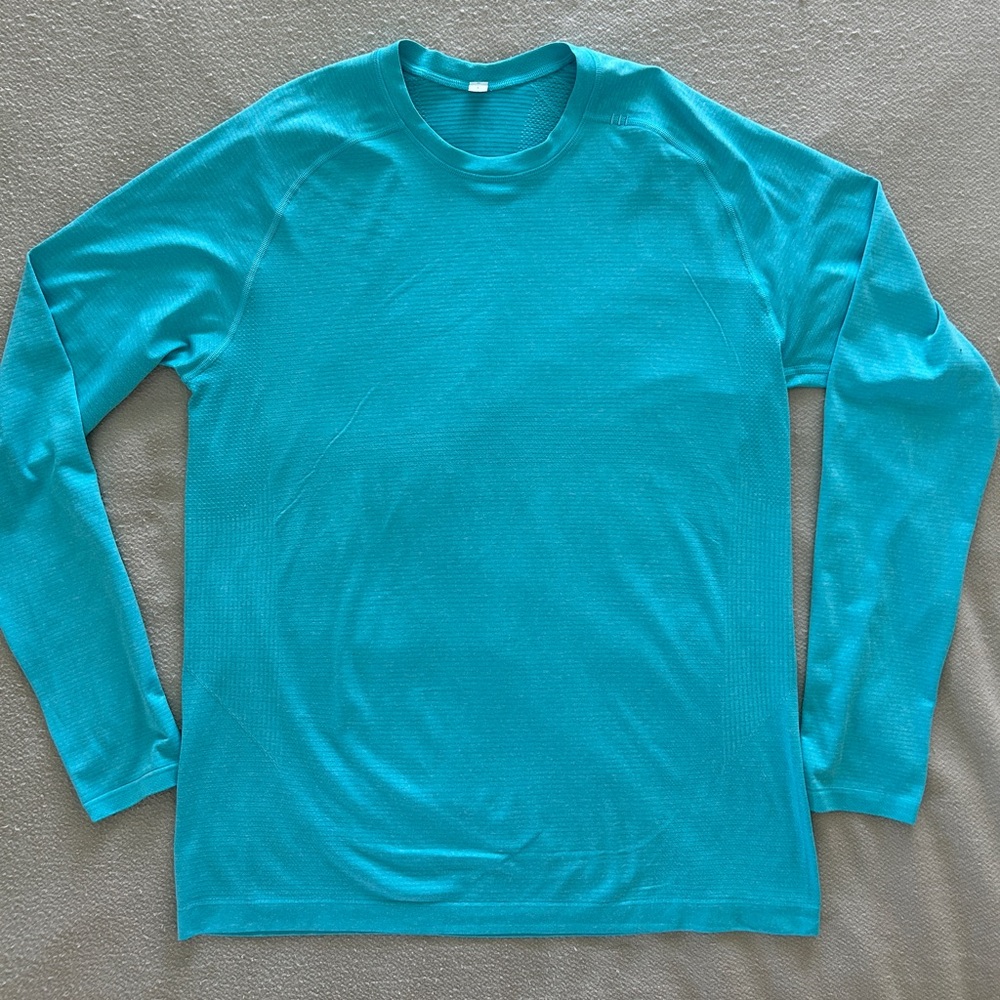 Lululemon Metal Vent Long Sleeve Shirt Aqua Blue Men’s Size Large